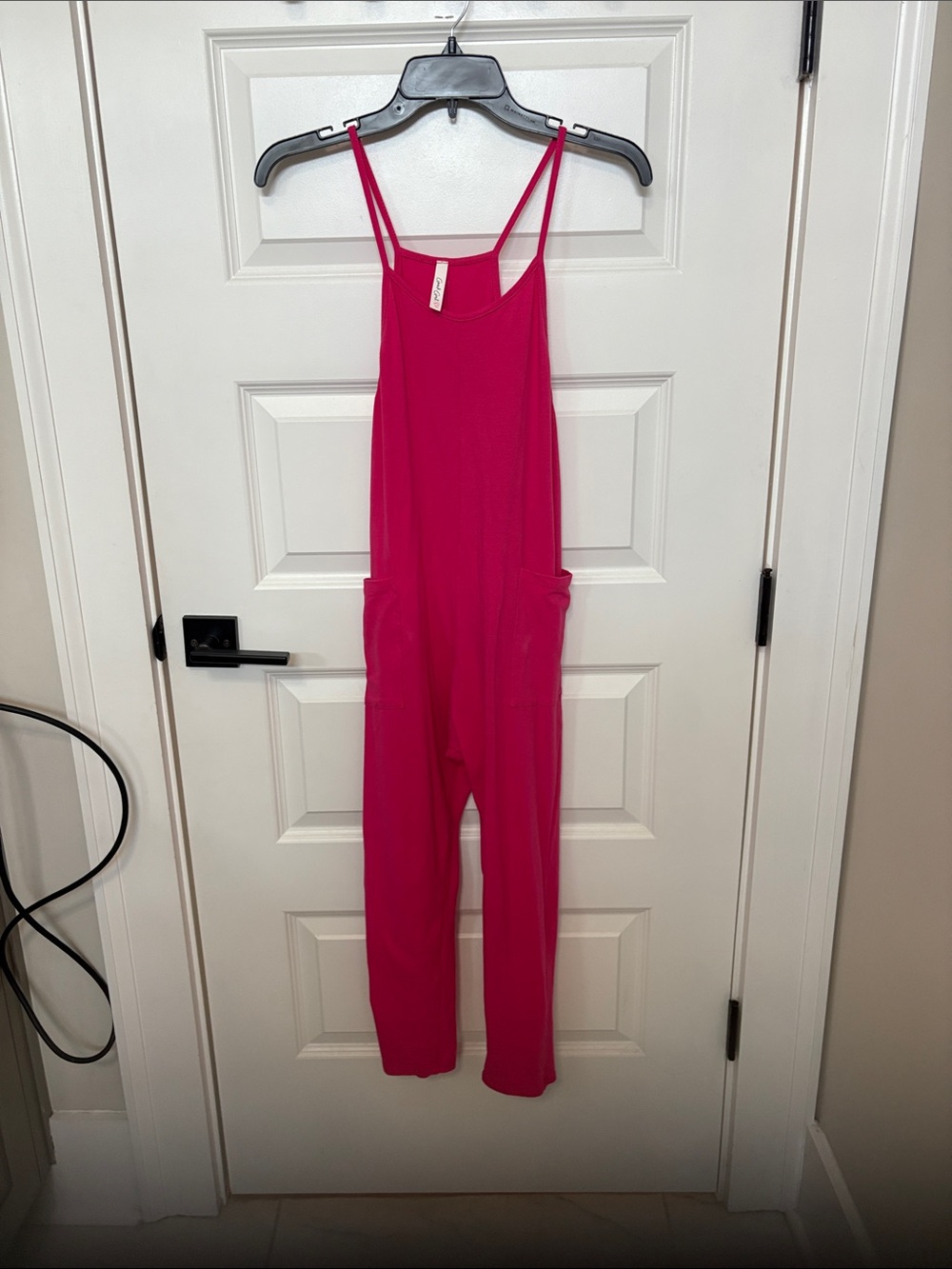 Girls' Hot Pink Strappy Jumpsuit Size M